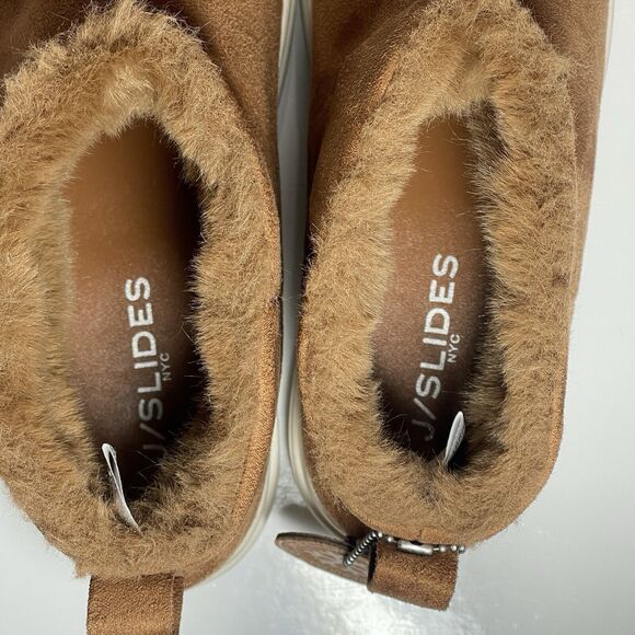 J/slides Nia Womens Waterproof Suede Bootie Size 8M Brown Faux Fur WORN ONCE - Picture 10 of 13